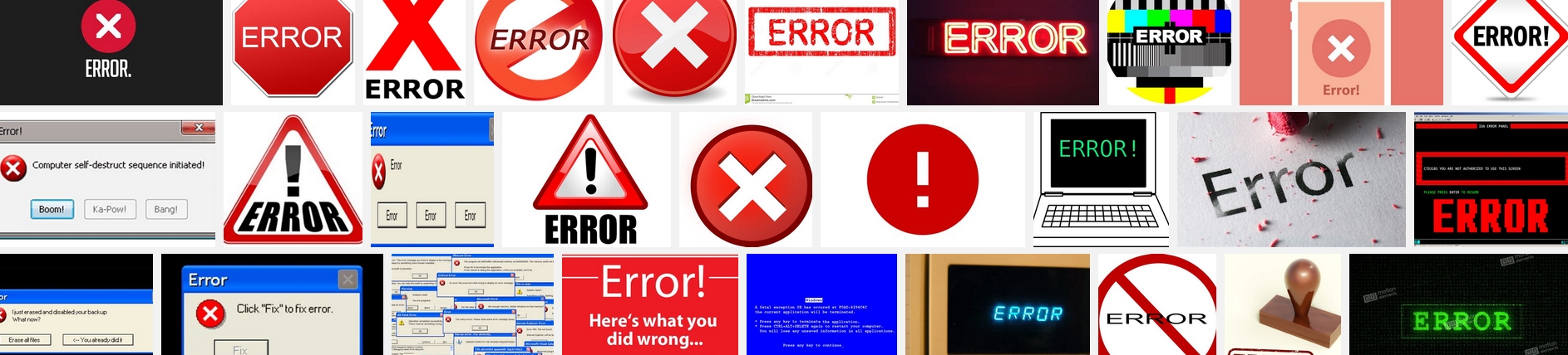 some random images of 'error'